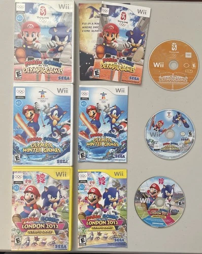 Mario and Sonic Olympic Games London Winter Nintendo Wii Tested 3 Game Lot Wii U