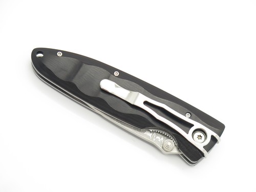 Mcusta Seki Japan MC-17D Classic Wave Black Wood Damascus Folding Pocket Knife - Picture 6 of 9