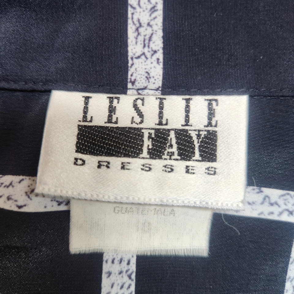 Vestido camisa azul marinho anos 90 Leslie Fay tamanho 18 náutico plissado xadrez com cinto - Imagem 4 de 4