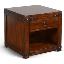 Sunny Designs Santa Fe 24" Traditional Wood End Table in Dark Chocolate