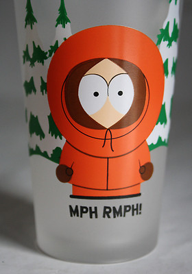 VERY RARE 2000 SOUTH PARK DRINKING GLASS KENNY MCCORMICK 13cm/5