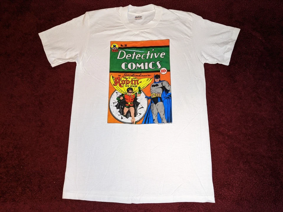 Camiseta Promocional Vintage Batman Robin Detective Comics #38 DC Puntada Única Años 80 90 Foto 2 de 4