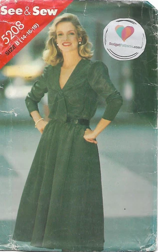 C276 SEE/SEW 5208: DRESS SIZE 14-18 SEWING PATTERN