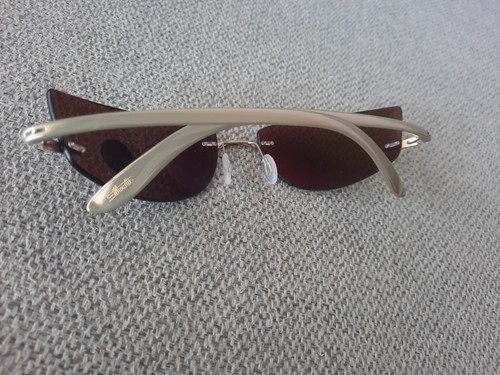 Silhouette Rimless Sunglasses Model 8085 Color Gold \ Pearl Ceramic Polarizd LNS - Picture 2 of 6