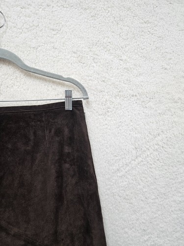 INC International Concept Women Skirt 12P Brown 100%Polyester Aline Leather Mini - Picture 3 of 17