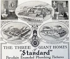 STANDARD SANITARY Plumbing Fixtures Co Factory Building Photos 1908 Vtg Print Ad