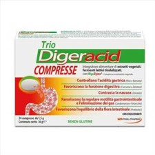 Pool Pharma Trio Digeracid Integratore Alimentare, 24 Compresse