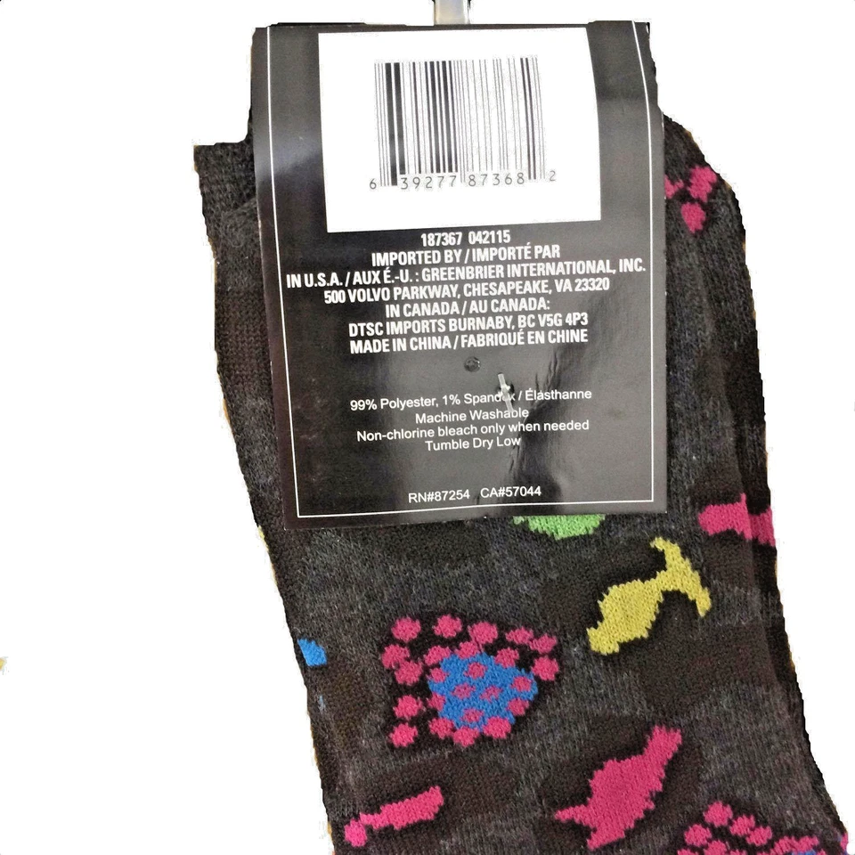 Funky Retro Novedad CALCETINES DE RODILLA PAISLEY Negro/Multi Guepardo Leopardo Estampado de Animales Foto 4 de 4