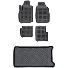 RX15220327-1 Satz Fußmatten und PE Kofferraumwanne für Fiat 500 ab 2007 passt ni