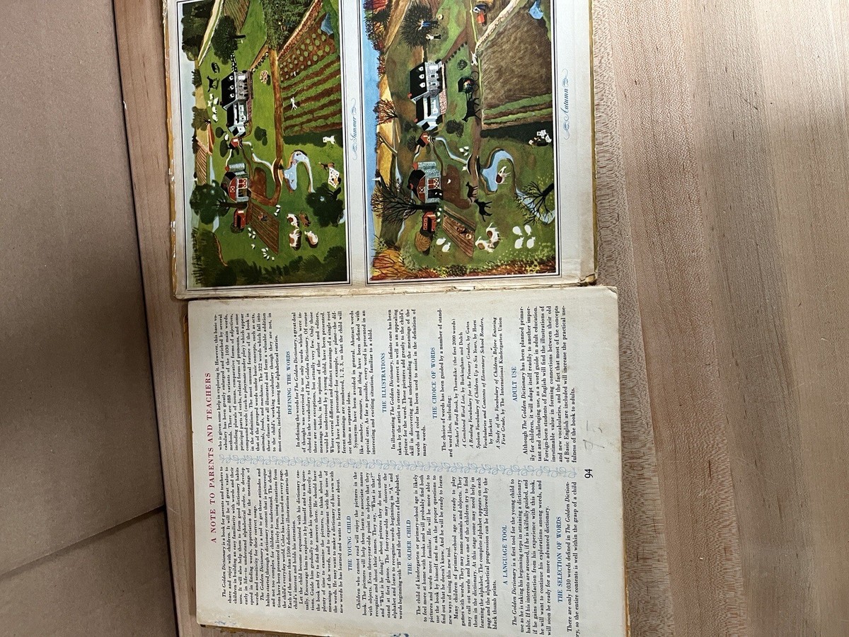 VINTAGE 1944 The Golden Dictionary Giant Golden Book~1030 Words