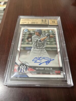2018 1st Bowman Draft Chrome Auto Anthony Seigler BGS 9.5/10 Auto
