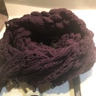 Purple w/pink Sparkles Knit Infinity Winter Scarf Elastic Warm Circle Loop — photo 1