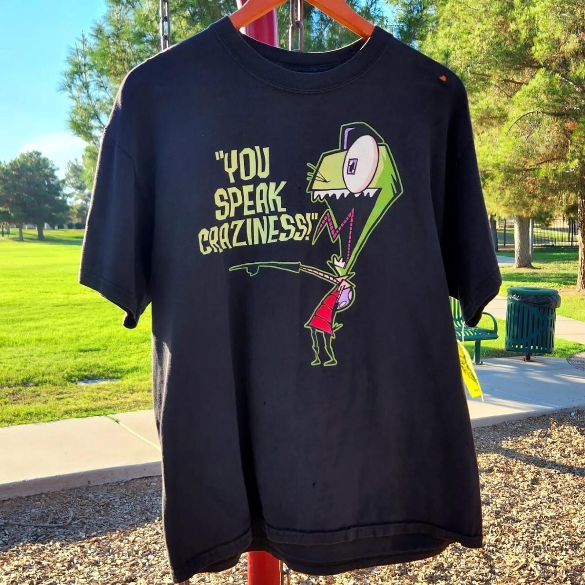 Vintage 2000 Invader Zim You Speak Craziness Shirt Cartoon