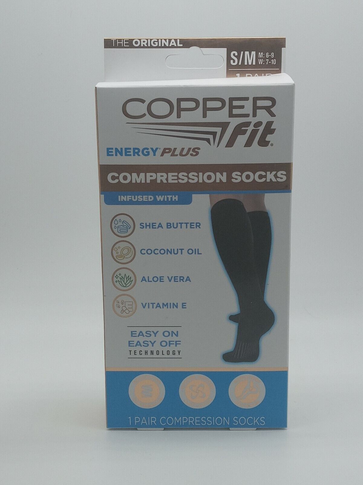 Copper Fit Energy Plus Compression Socks Size S/M. Free Fast Shipping