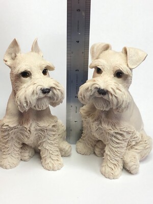 Harmony Kingdom Artist Neil Eyre Designs AKC Cropped Ear White Schnauzer Dog V3C