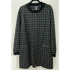 Chelsea & Theodore Nwt Checkered Zip Up Jacket Size 3xl