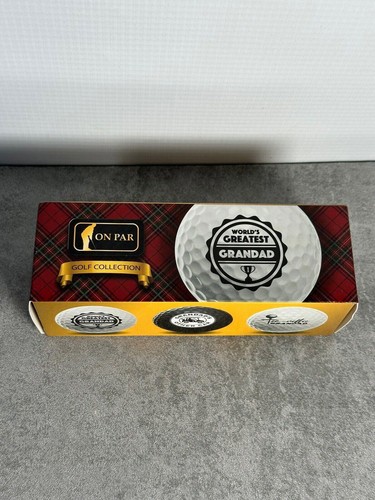World's Best Dad Golf Ball Pack Pack Fathers Day Birthday Gift Set 3 Packs - Picture 2 of 3