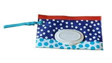 Huggies Clutch N Clean Travel Wipes Refill Pouch Blue White Polka Dot