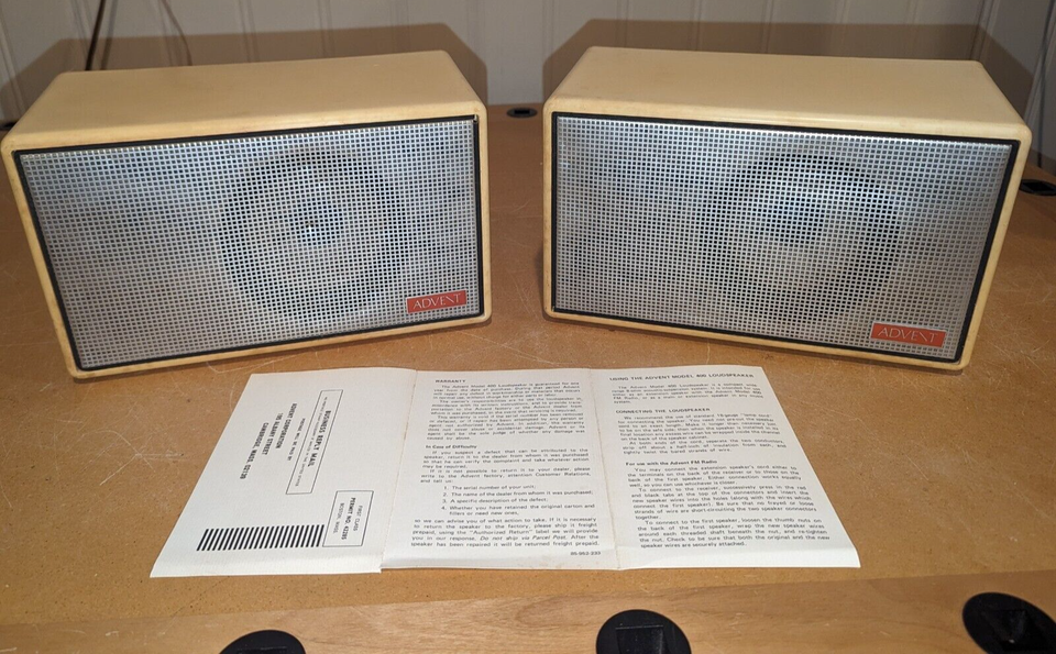 Vintage HiFi Pair of ADVENT Model 400 Acoustic Suspension Loudspeakers ...