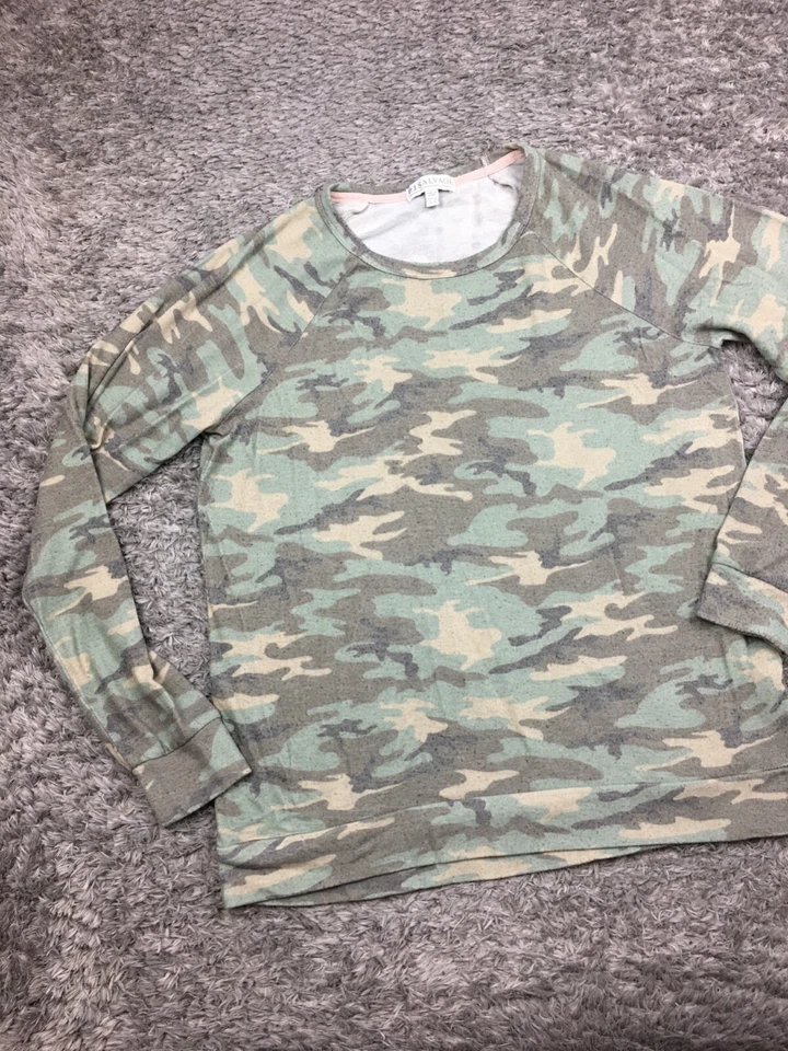 Camisa de pijama PJ Salvage para mujer talla mediana verde camuflaje manga larga Foto 3 de 4