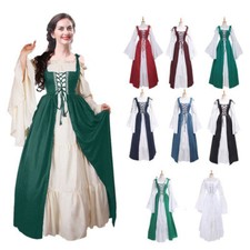 Women Vintage Medieval Renaissance Dress Cosplay Costume Princess Gothic Dress