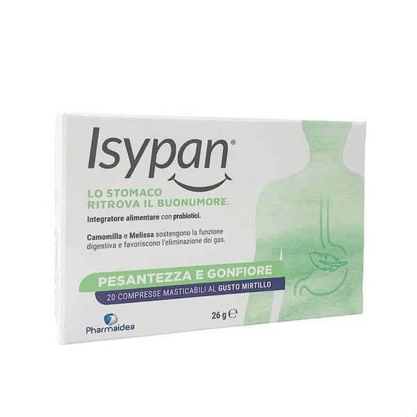 Pharmaidea Isypan - Pesantezza Gonfiore Integratore, 20 Compresse Masticabili-image
