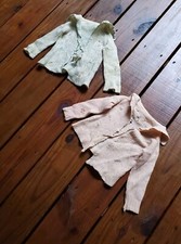 True vintage antique 1930's 30's baby toddler little girls set of 2 sweaters