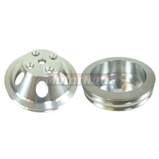 SBC Small Block Chevy Billet Aluminum 1/2 Groove water pump Crank Pulley 283 350