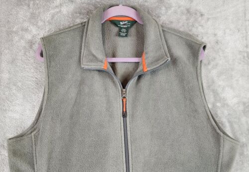 Woolrich Vest Mens XLarge Heather Gray Casual Dadcore Full Zip Pockets Fleece - Picture 7 of 11