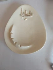 Vintage MCM ceramic ashtray slanted tear drop Atomic 