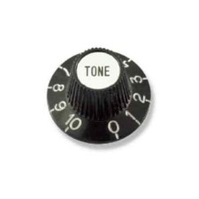 Solo Black and Chrome Plastic Knob, Tone
