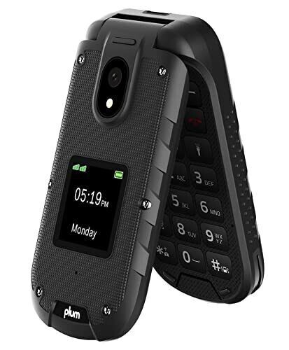 Rugged Flip Phone 4G LTE, Plum Ram E910, FOR T-Mobile