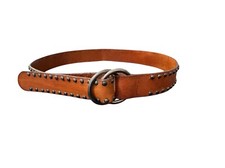 The Gap Genuine Leather studded Double Ring Tobacco tan belt Women SZ Medium EUC