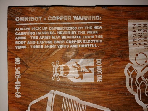 Omnibot 2000 Wood Art Print Sign 15X15" RARE MUST HAVE COLLECTIBLE BUY SHIPSFAST - Picture 9 of 12