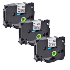 3PK TZe241 TZ241 Black on White Label tape 18mm Fit For Brother P-Touch PT-D400
