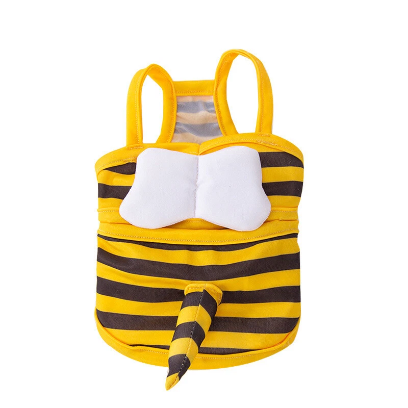 Summer Dog Cute Bee Pattern Swimwear Cat Swimdress Pet Bikini Teddy Dog Clothes - Image 4 of 4