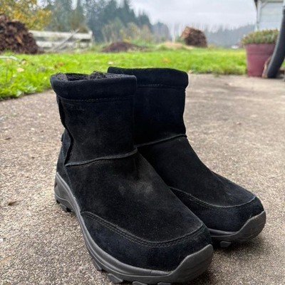 Merrell Black Suede insulated Snow Boots Pull On