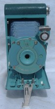 Eastman Kodak Petite Turquoise Blue Folding Camera With Case