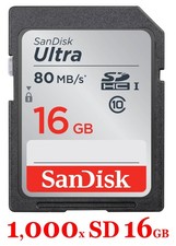 LOT 1000x SanDisk Ultra 16GB 80MB/s SD SDHC SDSDUNB Camera Card 10 x 16 GB
