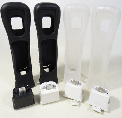 4x Nintendo Wii Motion Plus Sensor Adapter Attachment w/ Sleeve Remote RVL-026