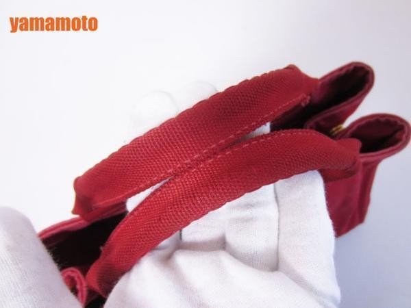 Free  PRADA Canapa Tote Bag Handbag Red ROSSO BN2439 Used from japan thumbnail 7