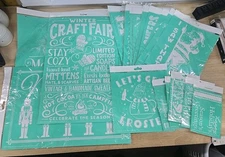 NEW Lot Of 21 Christmas Chalk Couture Transfers - Words, Snowflakes, Reindeer 