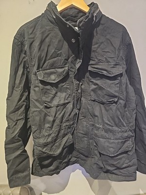 Old Navy Jacke Herren Gr. L schwarz 4 Taschen Langarm durchgehender Reißverschluss Kapuze