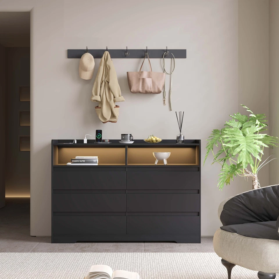 6 ящиков шкаф с розетками питания ящик органайзер для хранения + одежда крюк для дома - Изображение 2 из 4