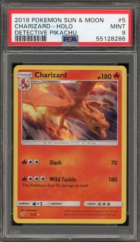 Pokemon Charizard Detective Pikachu Holo Rare #5 PSA 9 Mint