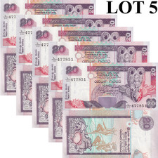 Sri Lanka 20 Rupees 1995 P 109 UNC 1/20 Bundle Lot 5 pcs