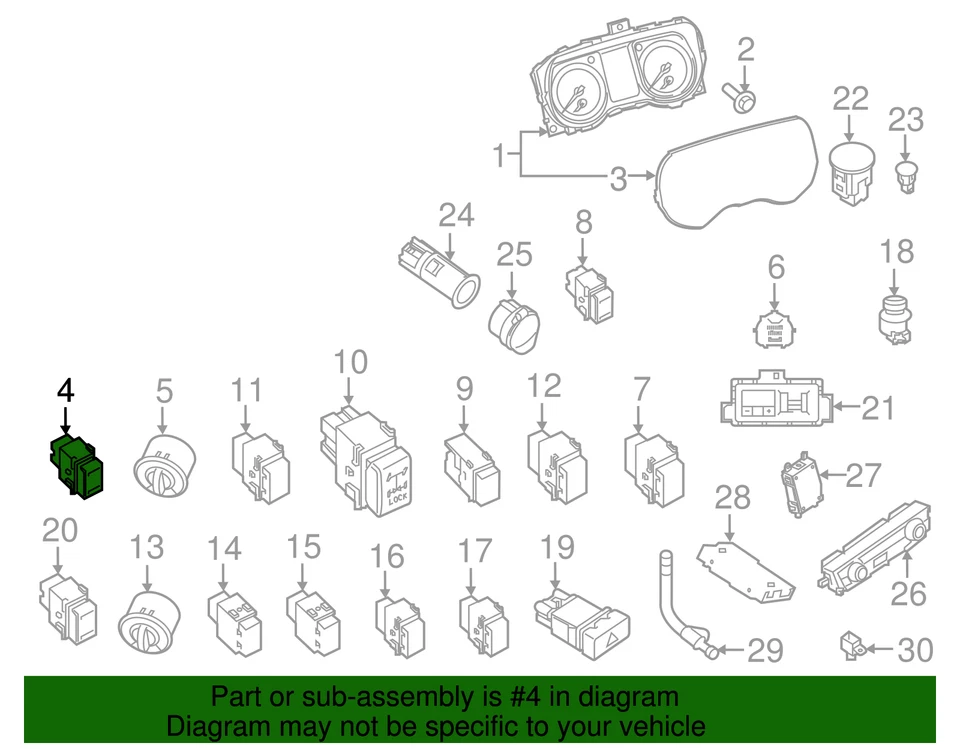 Interruptor de luz de lâmpada de neblina Nissan genuíno 12-20 NV1500 NV2500 17-21 Titan XD - Imagem 3 de 3