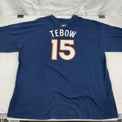 Reebok NFL Denver Broncos 'Tim Tebow #15' Navy Blue T-shirt - Size 2XLarge