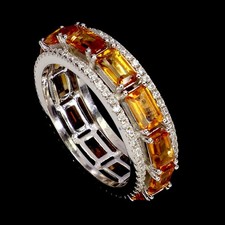 925 Sterling Silver Ring Octagon Citrine 5x3mm Natural Gemstone Jewelry Size 7.5
