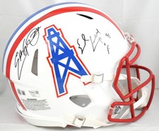 Eddie George Earl Campbell Signed Oilers F/S Speed Authentic Helmet- Fanatics BA